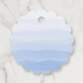 Ombre-Verlaufs-Dip-Färbung Blau-Bridal-Shower Geschenkanhänger (Rückseite)