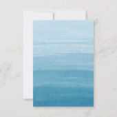 Ombre-Verlaufs-Tauchfärbung Ozeanblau Save The Date (Rückseite)