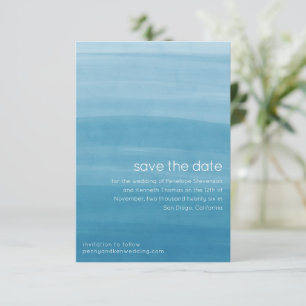 Ombre-Verlaufs-Tauchfärbung Ozeanblau  Save The Date