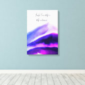 Ombre Wasserfarbe Blau und Rosa Berge Leinwanddruck (Insitu (Holzboden))