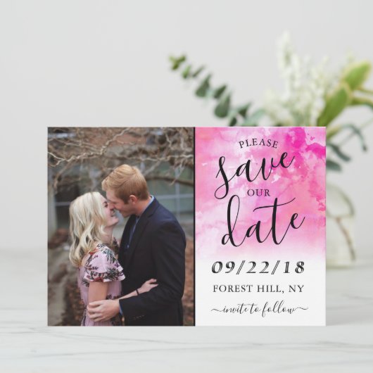Ombre Wasserfarbe Hochzeit Speichern Sie die Datum Save The Date (Stehend Vorderseite)