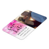 Ombre Wasserfarbe speichern Datum Magnet - Rosa (Linke Seite)