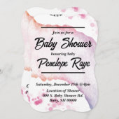 Ombre Wasserfarbenschutzkarte Einladung (Vorne/Hinten)