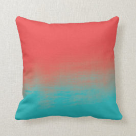 Ombre Watercolor-Beschaffenheit - aquamarin und Kissen