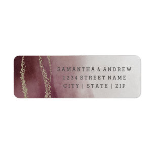 Ombre Watercolor Cranberry Wedding Rücksendeadress