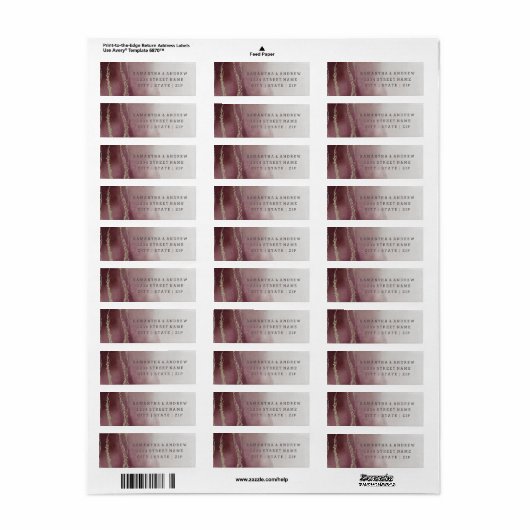 Ombre Watercolor Cranberry Wedding Rücksendeadress (Vorne)