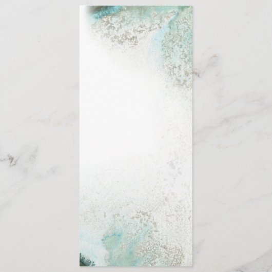 Ombre Watercolor Dinner Menü | GREEN Menükarte (Rückseite)