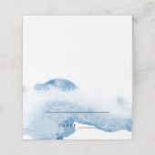 Ombre Watercolor Escort Card | Blau Platzkarte (Außenseite Aufgefaltet)