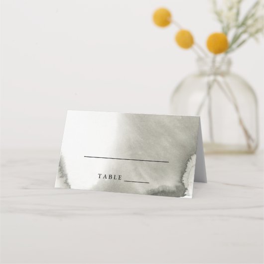 Ombre Watercolor Escort Card | GRAU Platzkarte (Vorderseite)