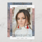 Ombre Watercolor Modern Gold Foil Uni Marmor Ankündigung (Vorne/Hinten)