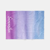 Ombre Watercolor-Name-lila/blaue Decke (Vorderseite (Horizontal))