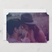 Ombre Watercolor Pink Lighthouse Foto Wedding Einladung (Rückseite)