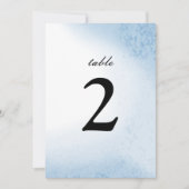 Ombre Watercolor Tischnummer | Blau (Vorderseite)