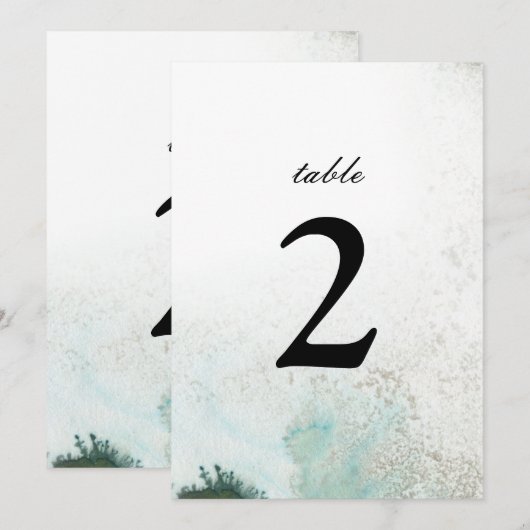 Ombre Watercolor Tischnummer | GREEN (Vorne/Hinten)