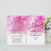 Ombre Watercolor Wedding Bi-fold Programs - Pink (Stehend Vorderseite)