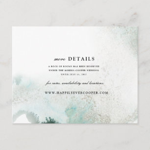 Ombre Watercolor Wedding Details Card   GREEN Begleitkarte