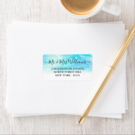 Ombre Watercolor Wedding Labels - Blau Adressaufkleber