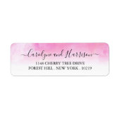 Ombre Watercolor Wedding Labels - Rosa (Vorne)