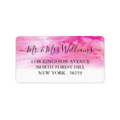 Ombre Watercolor Wedding Labels - Rosa Adressaufkleber (Vorne)