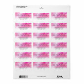 Ombre Watercolor Wedding Labels - Rosa Adressaufkleber (Vorne)