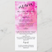 Ombre Watercolor Wedding Menu Cards - Rosa Menükarte (Vorderseite)
