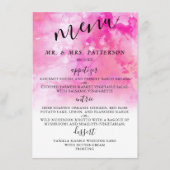 Ombre Watercolor Wedding Menu Cards - Rosa Menükarte (Vorderseite)