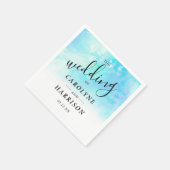 Ombre Watercolor Wedding Paper Napkins - Blau Serviette (Ecke)