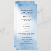 Ombre Watercolor Wedding Program | Blau Programm (Vorne/Hinten)