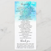 Ombre Watercolor Wedding Program Cards - Blue Programm (Rückseite)