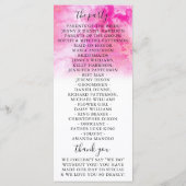 Ombre Watercolor Wedding Program Cards - Rosa Programm (Rückseite)