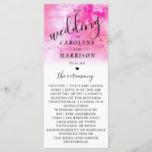 Ombre Watercolor Wedding Program Cards - Rosa Programm (Vorderseite)