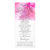 Ombre Watercolor Wedding Program Cards - Rosa Werbekarte (Hinten)