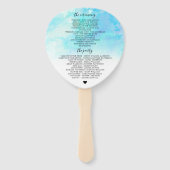 Ombre Watercolor Wedding Program Hand Fans - Blau Fächer (Rückseite)