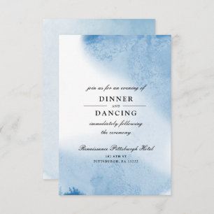 Ombre Watercolor Wedding Reception Card Blau Einladung