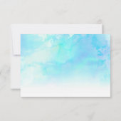 Ombre Watercolor Wedding RSVP Card - Blau Einladung (Rückseite)