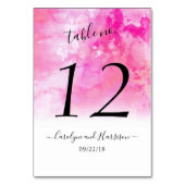 Ombre Watercolor Wedding Tischnummer Cards - Rosa (Rückseite)