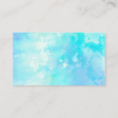 Ombre Watercolor Wedding Website Card - Blau Begleitkarte (Rückseite)