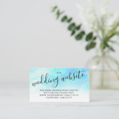 Ombre Watercolor Wedding Website Card - Blau Begleitkarte (Stehend Vorderseite)