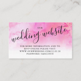 Ombre Watercolor Wedding Website Card - Rosa Begleitkarte