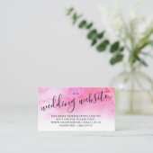 Ombre Watercolor Wedding Website Card - Rosa Begleitkarte (Stehend Vorderseite)