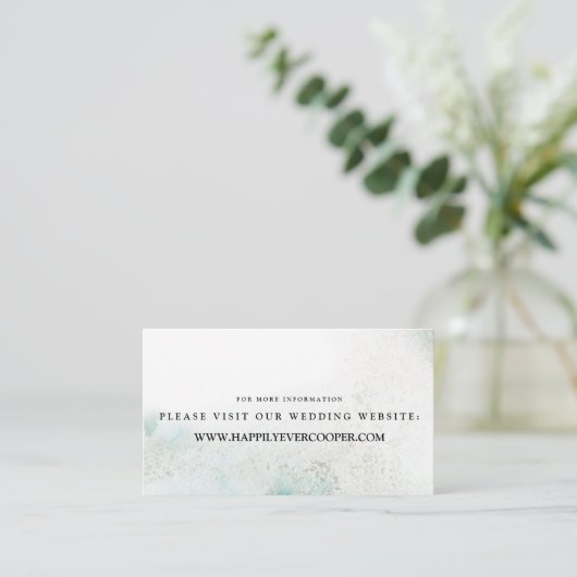 Ombre Watercolor Wedding Website Cards | GREEN Begleitkarte (Stehend Vorderseite)
