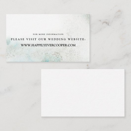 Ombre Watercolor Wedding Website Cards | GREEN Begleitkarte (Vorne/Hinten)