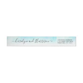 Ombre Watercolor Wedding Wraparound Labels - Blau (Person)