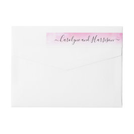 Ombre Watercolor Wedding Wraparound Labels - Rosa