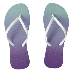 Ombré Waves - Aquamarin und Lila Badesandalen