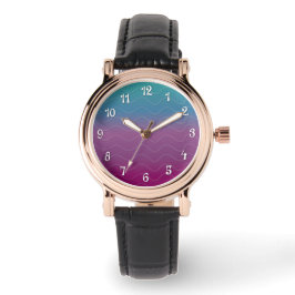 Ombré Waves - Cranberry-Blues Armbanduhr