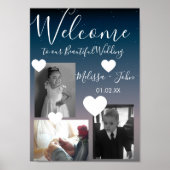 Ombre Wedding Three Foto Collage Script Herz Poster (Vorne)