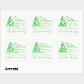 Ombré Weihnachtsbaum, Festplatz-Aufkleber Quadratischer Aufkleber (Blatt)