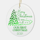 Ombré Weihnachtsbaum, unser erstes Weihnachtsfest Keramik Ornament (Links)