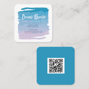 OMBRE-Wellness-Center-QR-Code WATERCOLOR Quadratische Visitenkarte